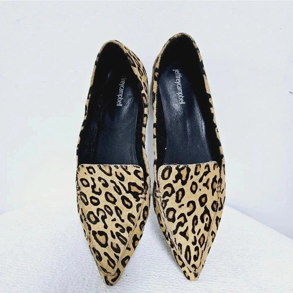 Jeffry Campbell vionnet leopard print pony hair pointed toe flats size 40 - Picture 4 of 14